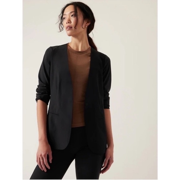 Athleta Avenues Black Blazer with Pocket Detail small size 0 - Picture 4 of 7